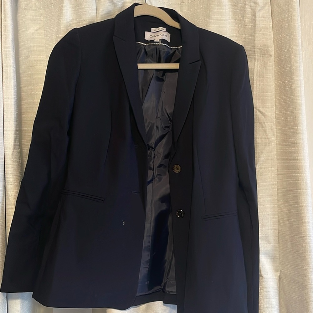 Calvin Klein suit jackets, side 4 stretch , color navy blue